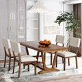 5 Piece Wood Dining Table Set with 4 Upholstered Chairs D907388