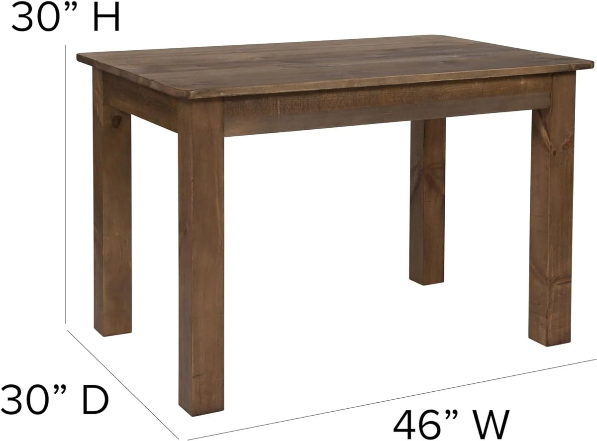 30" Rectangular Solid Pine Dining Table F42537