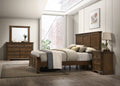 Queen Wood Panel Bed with Dresser, Mirror, Nightstand O320