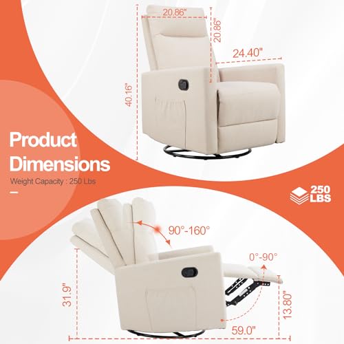 Light Grey Massage Recliner Chair with Lumbar Support B1263