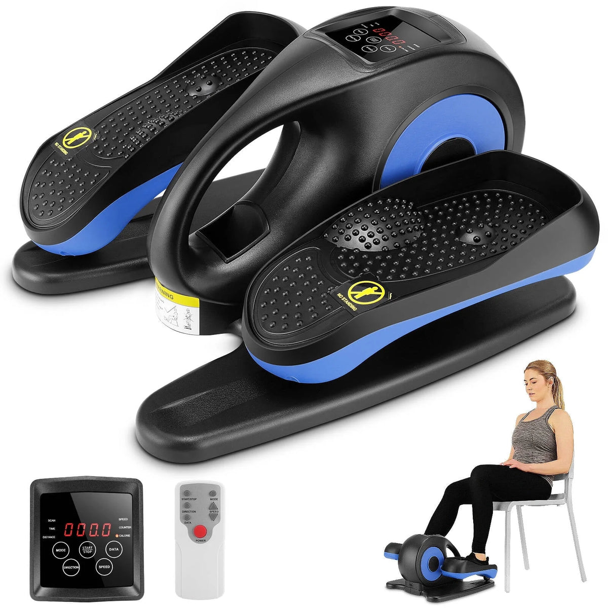 Under Desk Elliptical Pedal Exerciser with Remote & Data Monitor Q539845