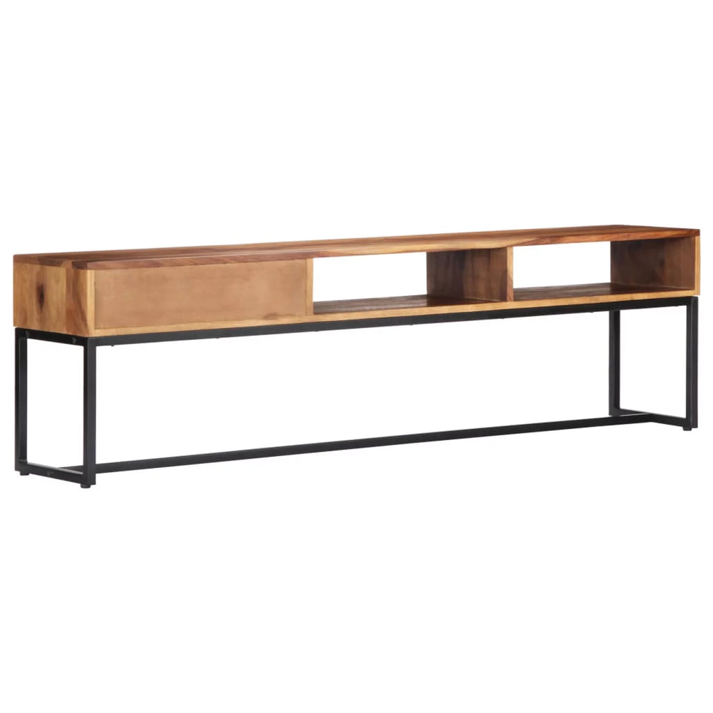 Sheesham Wood TV Stand with Storage Drawer and 2 Open Compartments G28686