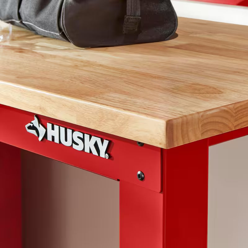 8 ft. Adjustable Height Solid Wood Top Workbench Y629803