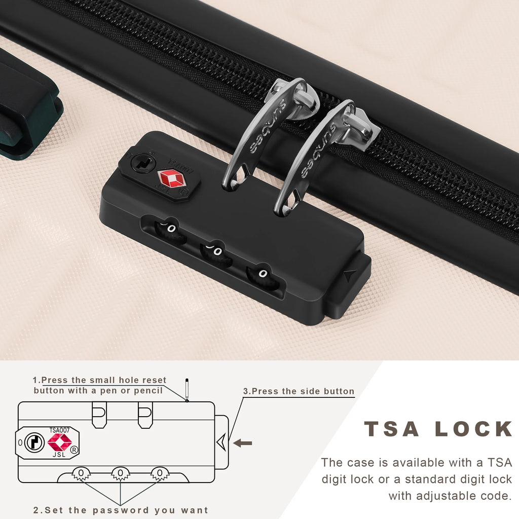 3 Piece Hardside Luggage Set with TSA Lock Spinner Wheels C6127