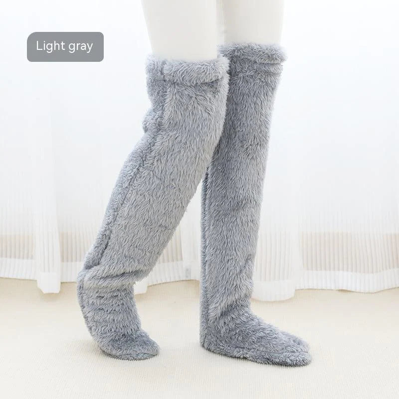 High Fuzzy Long Socks U7853