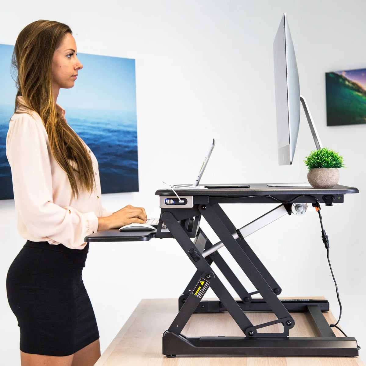 Electric Standing Desk Converter with USB Port H52173