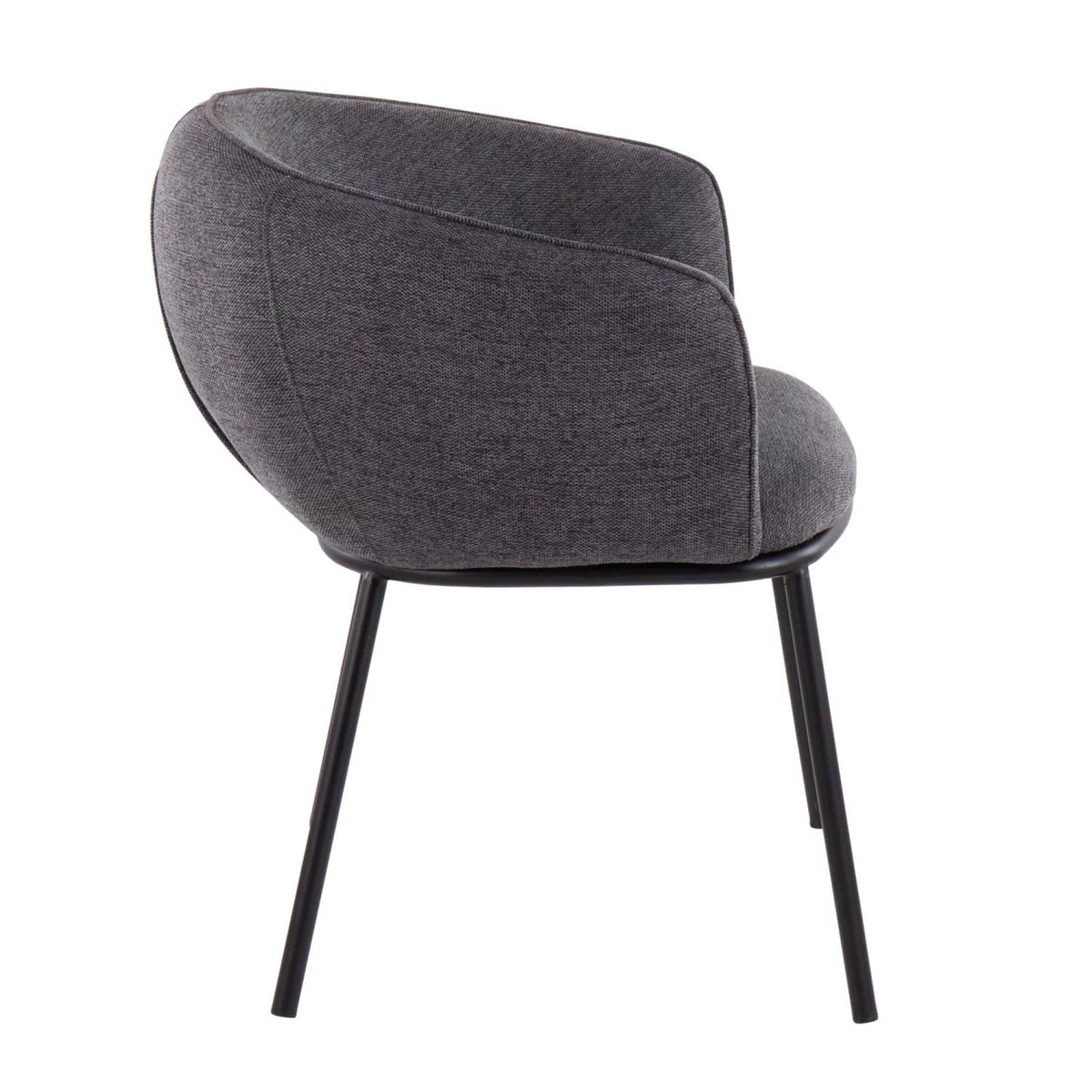 Black Steel and Charcoal Fabric Chair Q898295