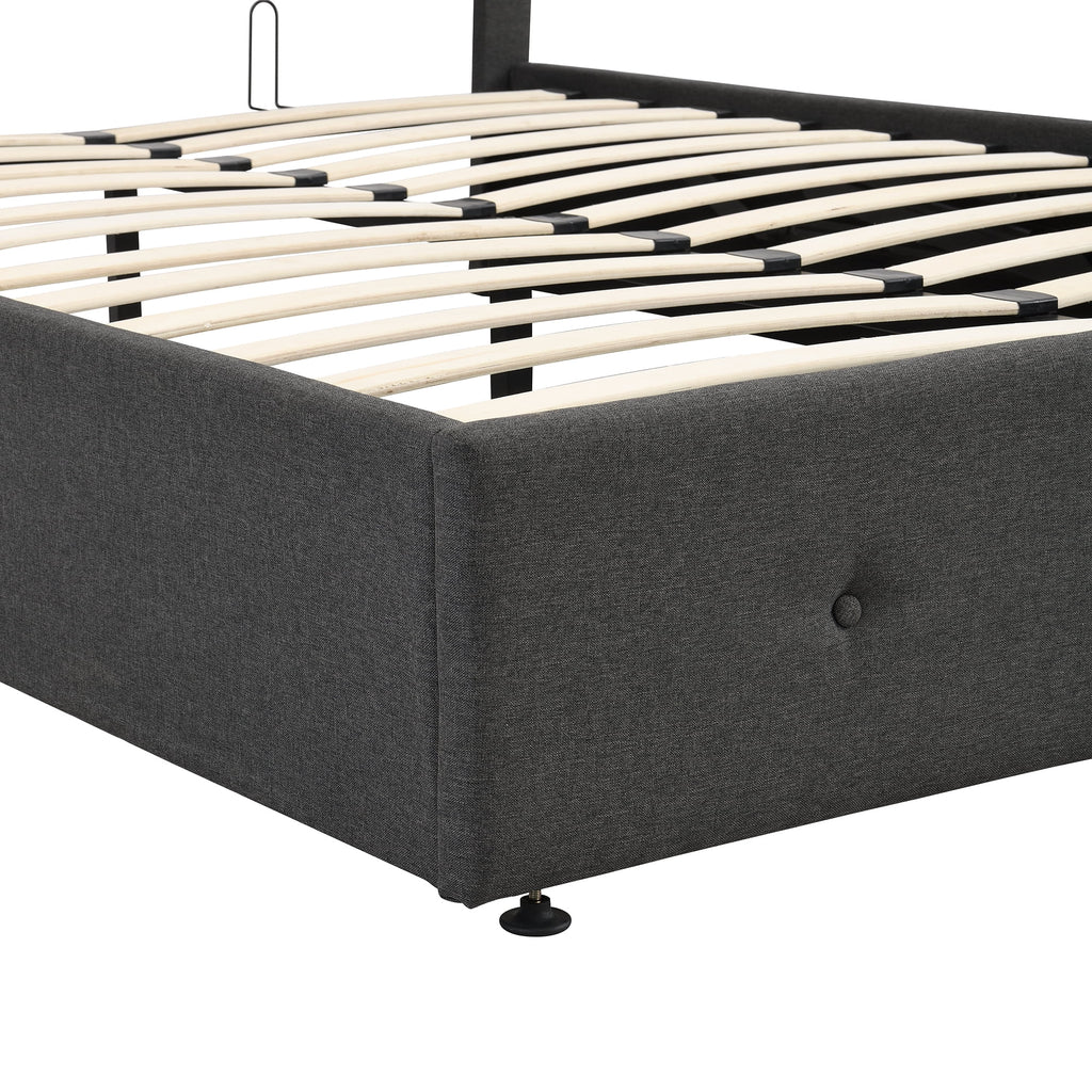 Upholstered Full Storage Platform Bed Y446