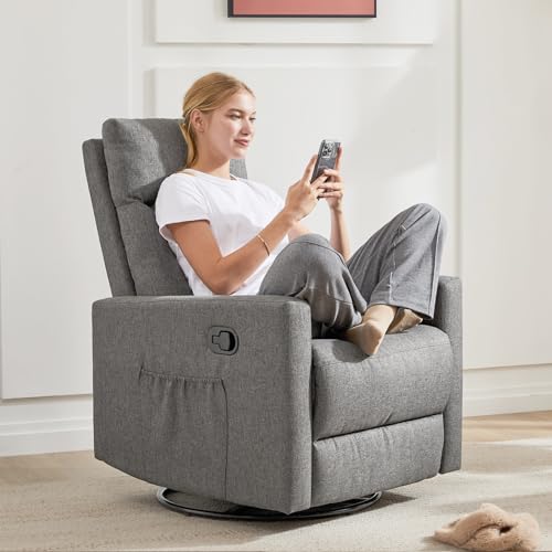 Light Grey Massage Recliner Chair with Lumbar Support B1263