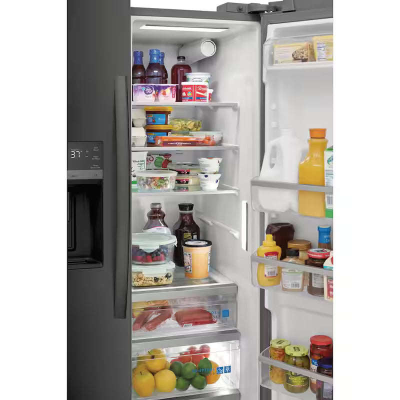 36 in. Black Stainless Steel Side by Side Refrigerator Q284514