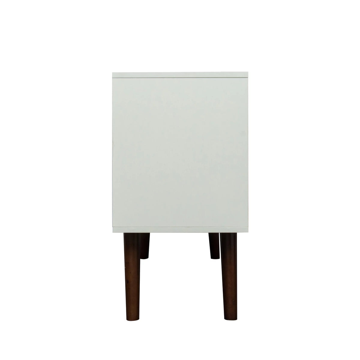White Particle Board TV Stand with Storage and 2 Shelves Q670949