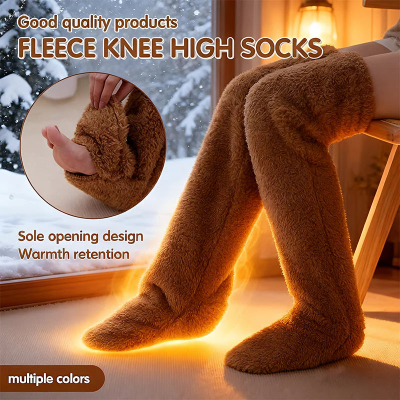High Fuzzy Long Socks U7853