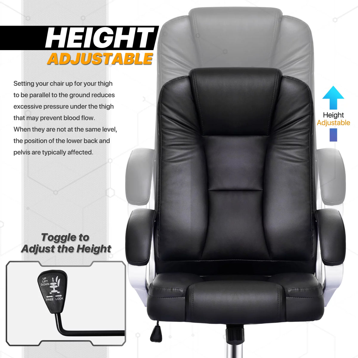 Black High-Back Ergonomic Office Chair L9507
