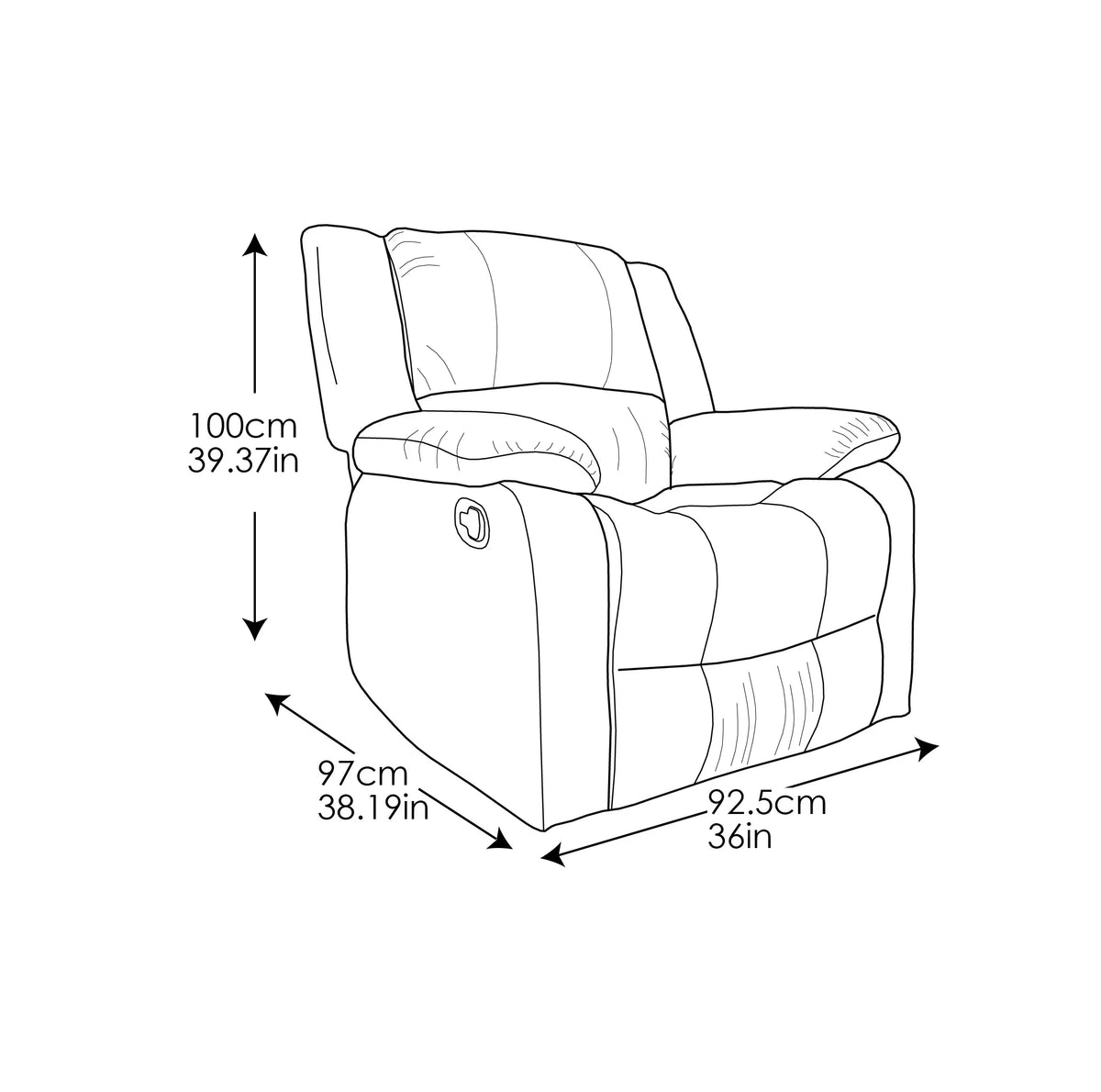 Beige Microfiber Push Back Recliner C178560