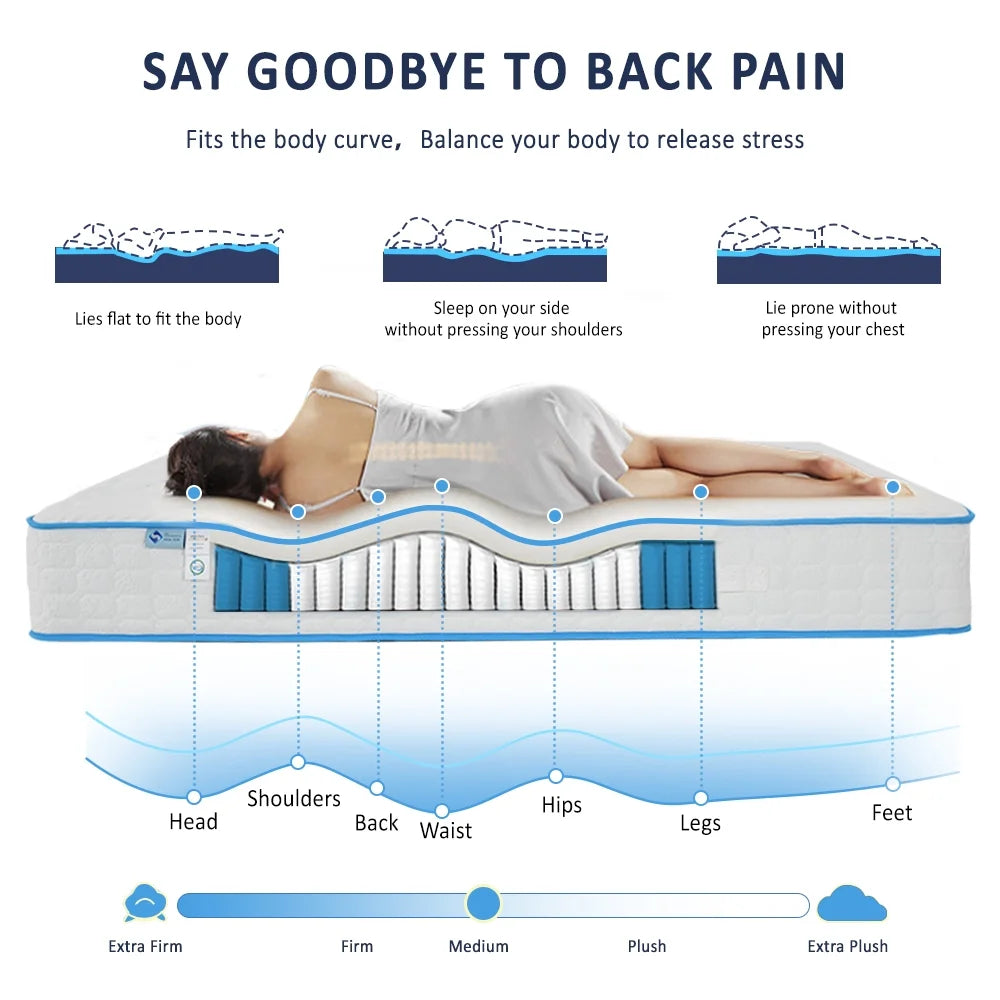 Queen Size Gel Memory Foam Hybrid Mattress H6378