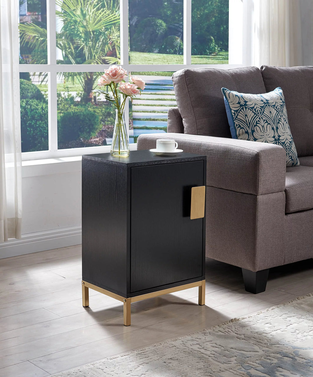 Wood Accent Cabinet Side Table P99359