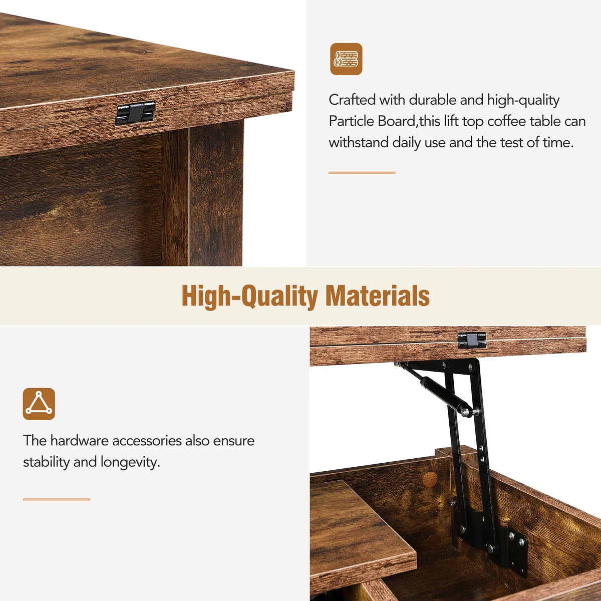 Lift Top Coffee Table with 3 Shelves Z883