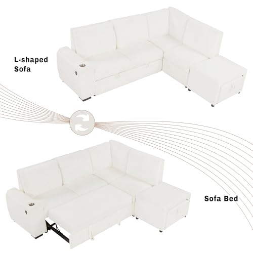 Reversible Sleeper Sectional Sofa with Storage Chaise Z3284