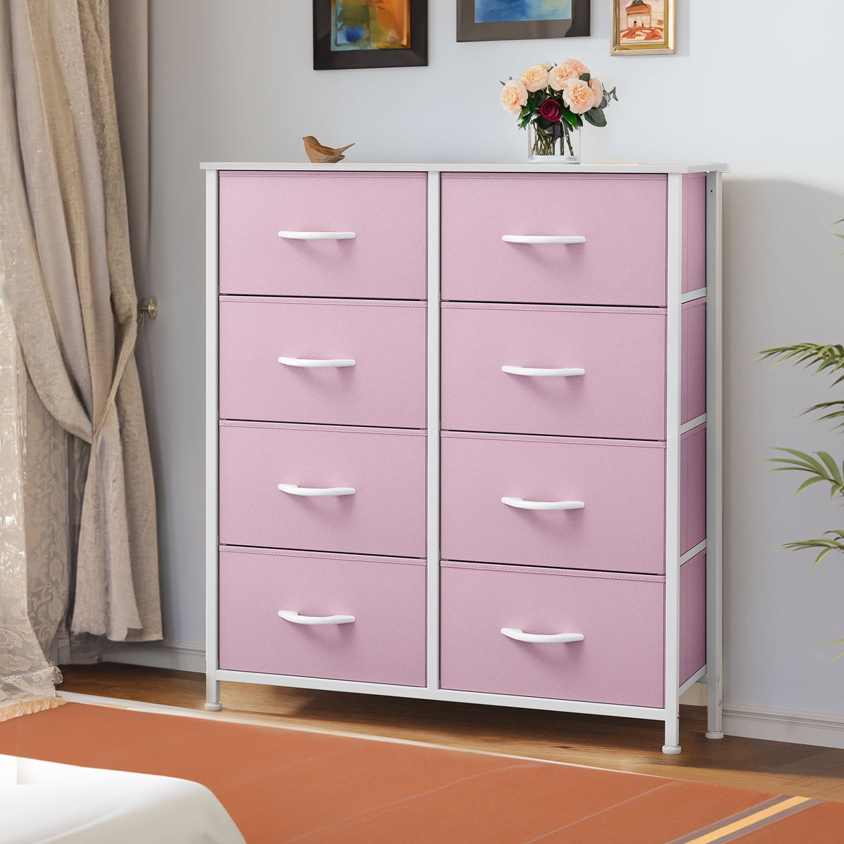 Black 8 Drawer Fabric Dresser Y397495