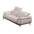 Beige Leather Loveseat U41068