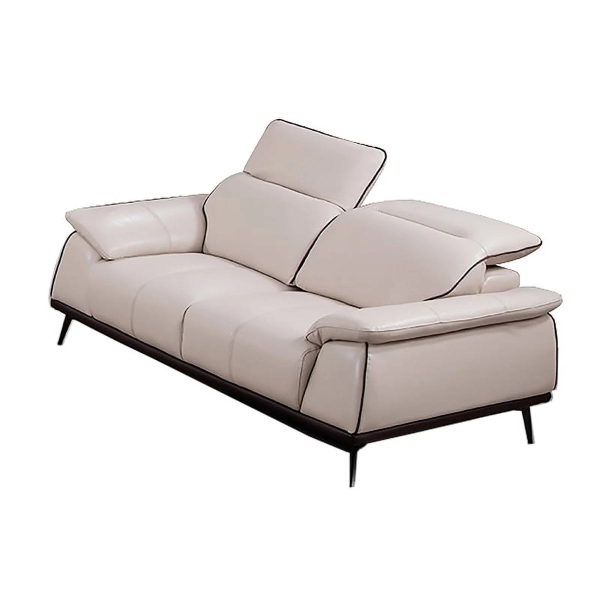 Beige Leather Loveseat U41068
