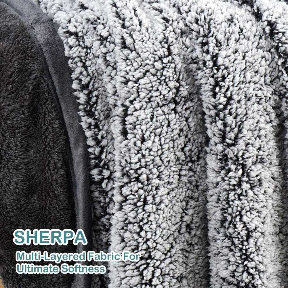 Waterproof Plush Pet Blanket with Sherpa Couch Cover Protector P272