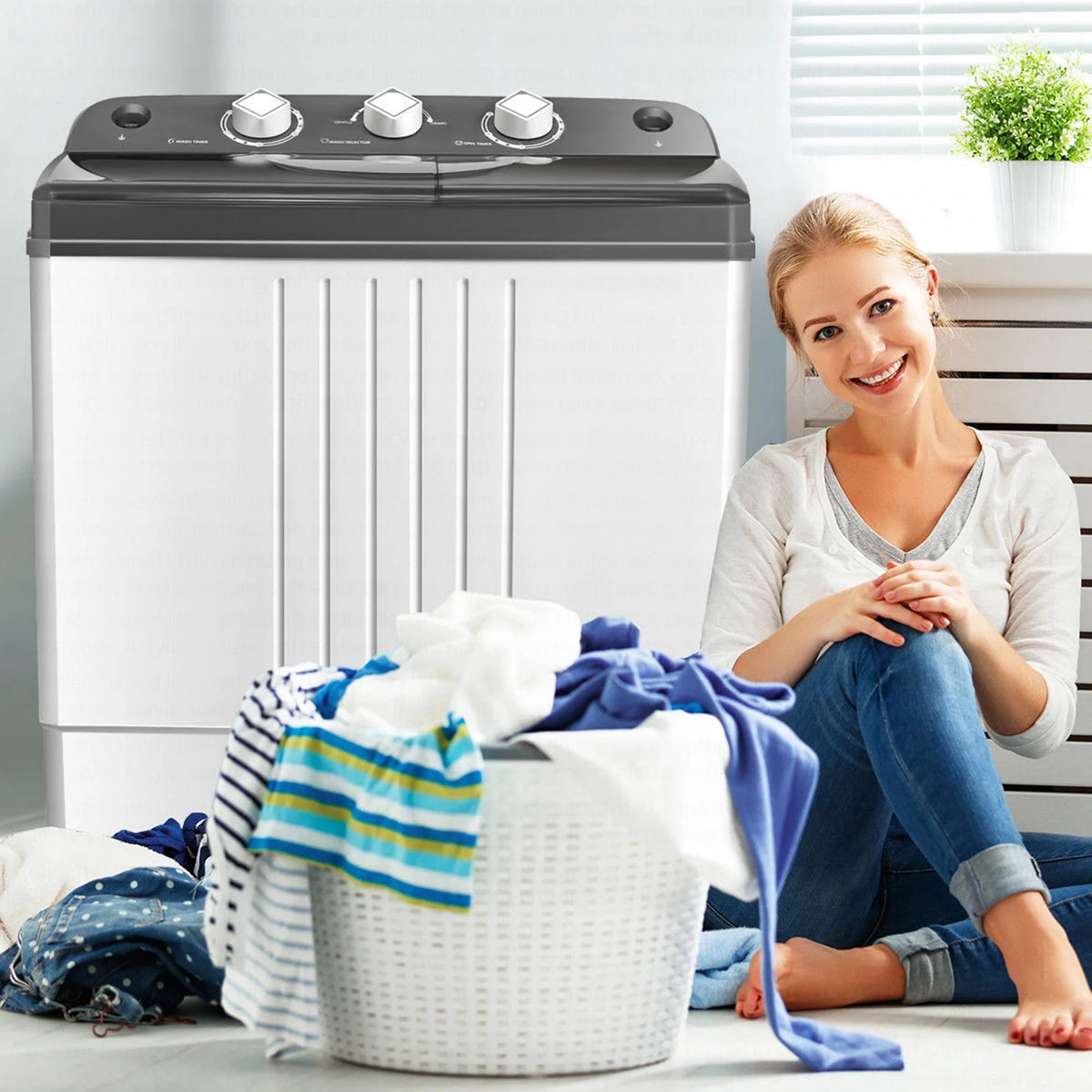Portable Mini Compact Twin Tub Washing Machine T845