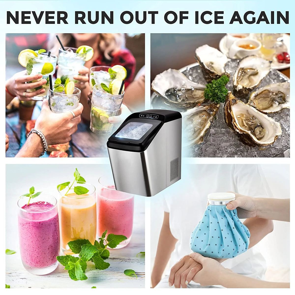 Countertop Stainless Steel Nugget Ice Maker P895