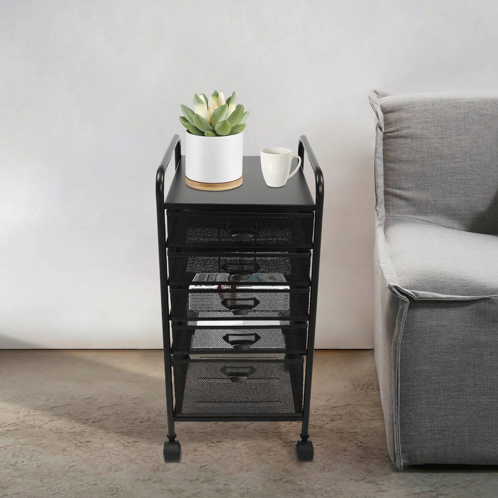 5 Drawer Black File Cabinet M54491