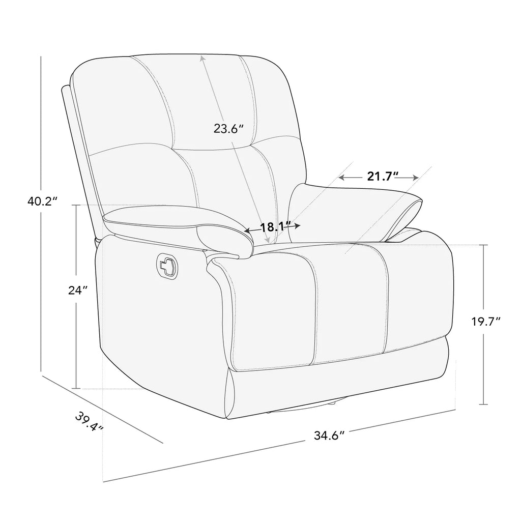 Dark Gray Swivel Glider Rocker Recliner I565055