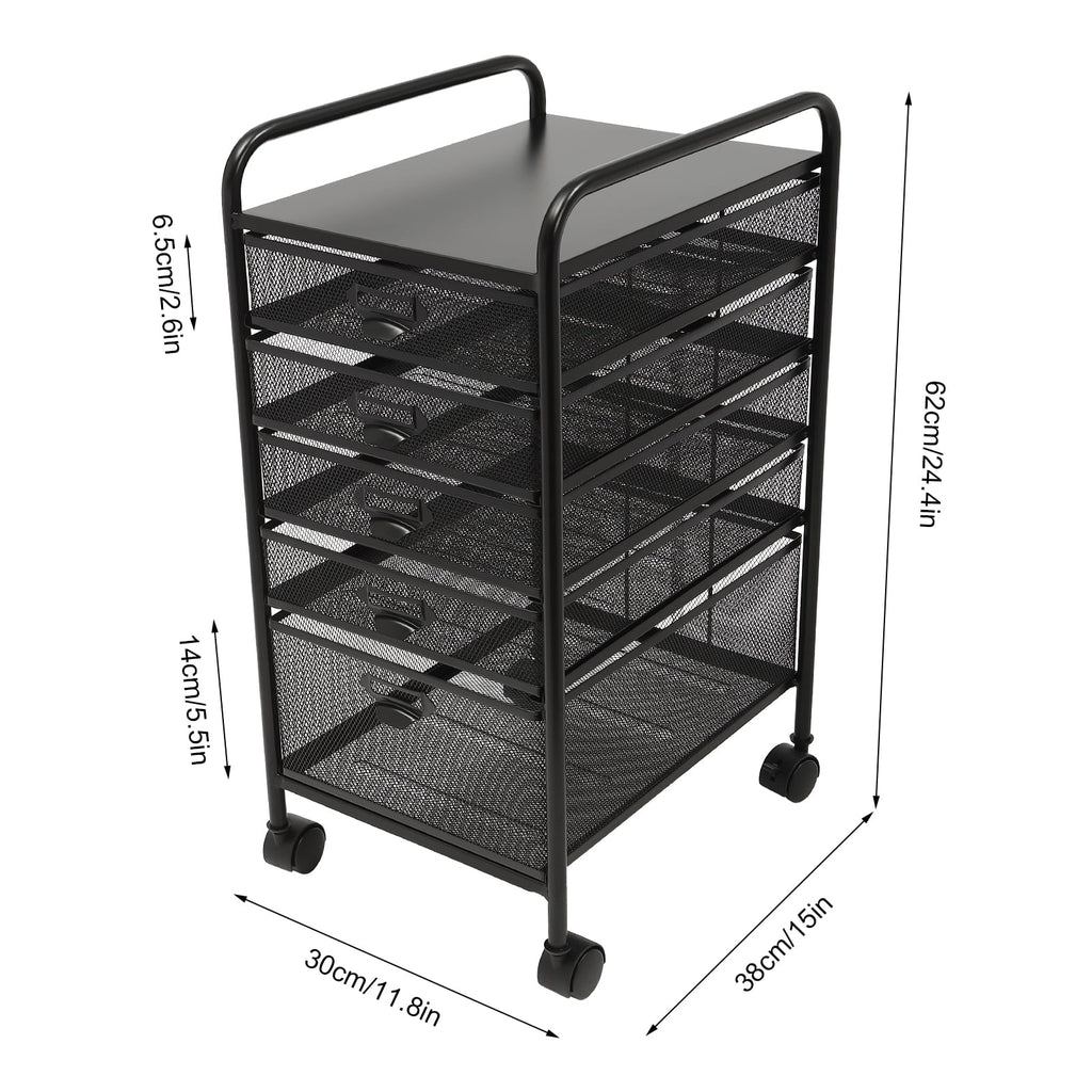5 Drawer Black File Cabinet M54491