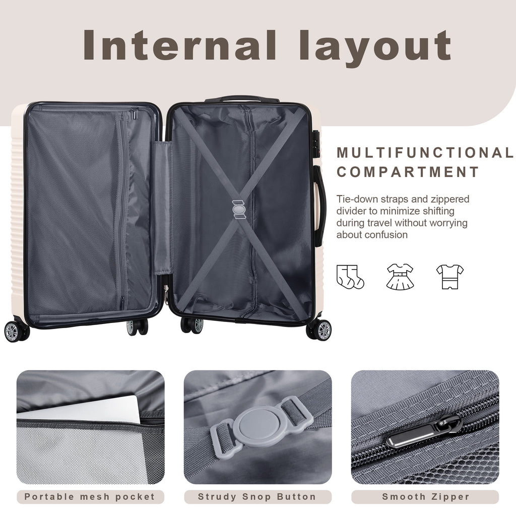 3 Piece Hardside Luggage Set with TSA Lock Spinner Wheels C6127