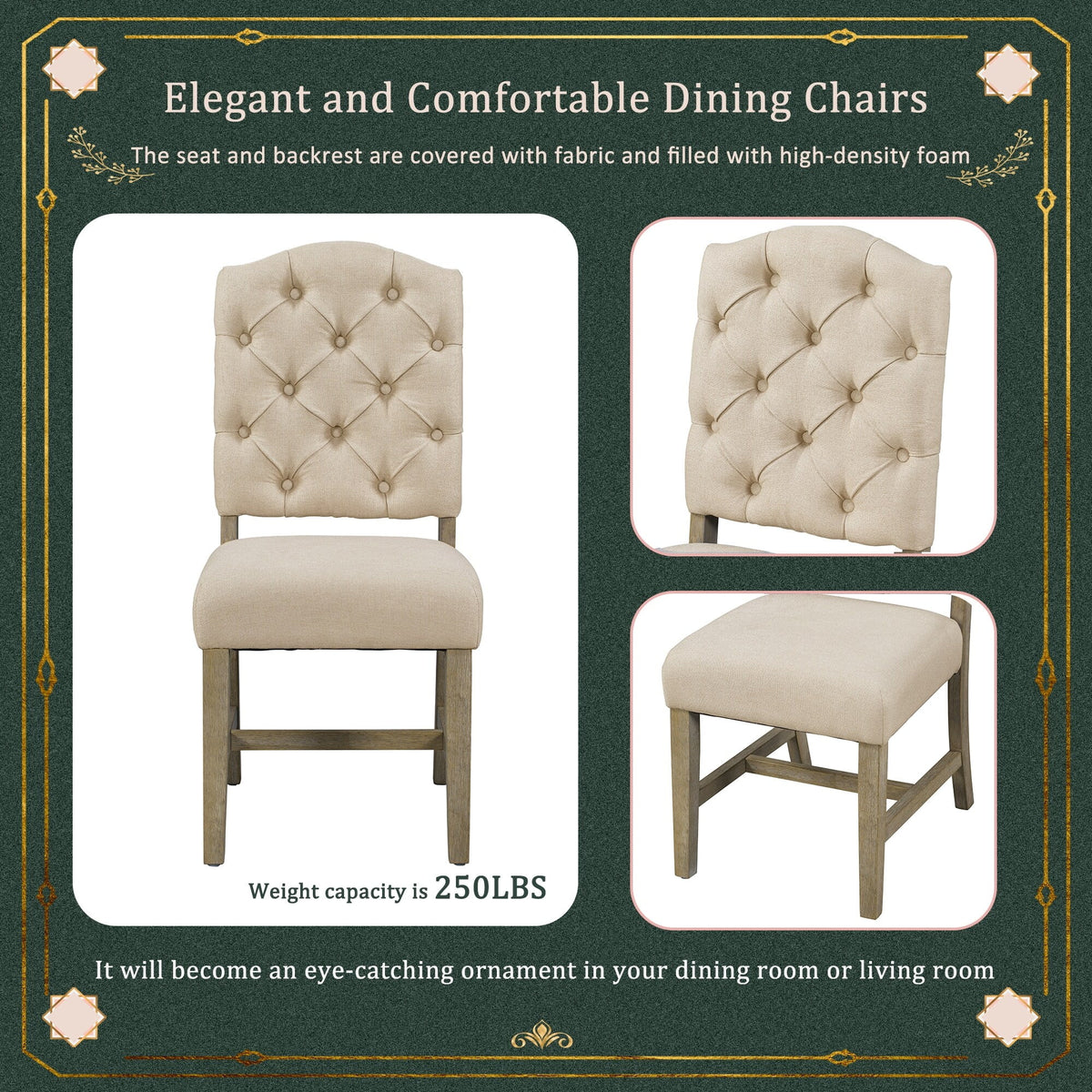 5 Piece Extendable Dining Table Set with 4 Upholstered Chairs O6448
