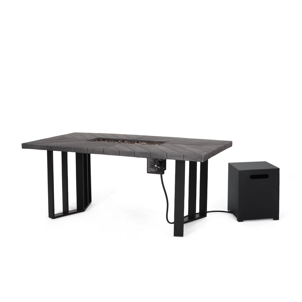 Lightweight Concrete Outdoor Fire Pit Dining Table 40,000 BTU V833