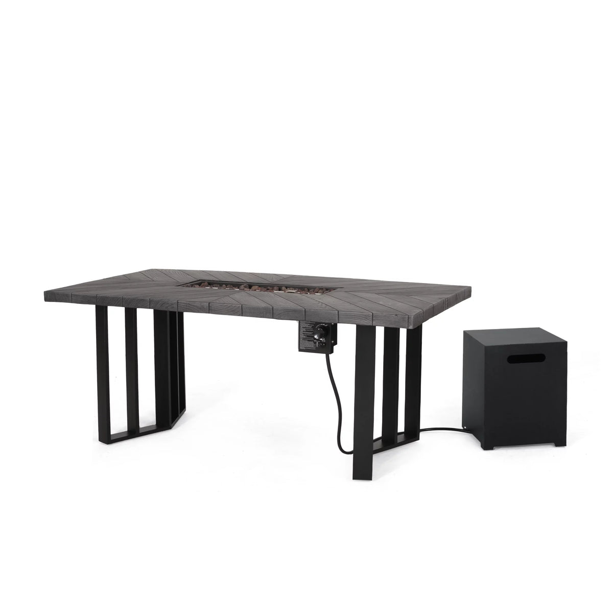 Lightweight Concrete Outdoor Fire Pit Dining Table 40,000 BTU V833