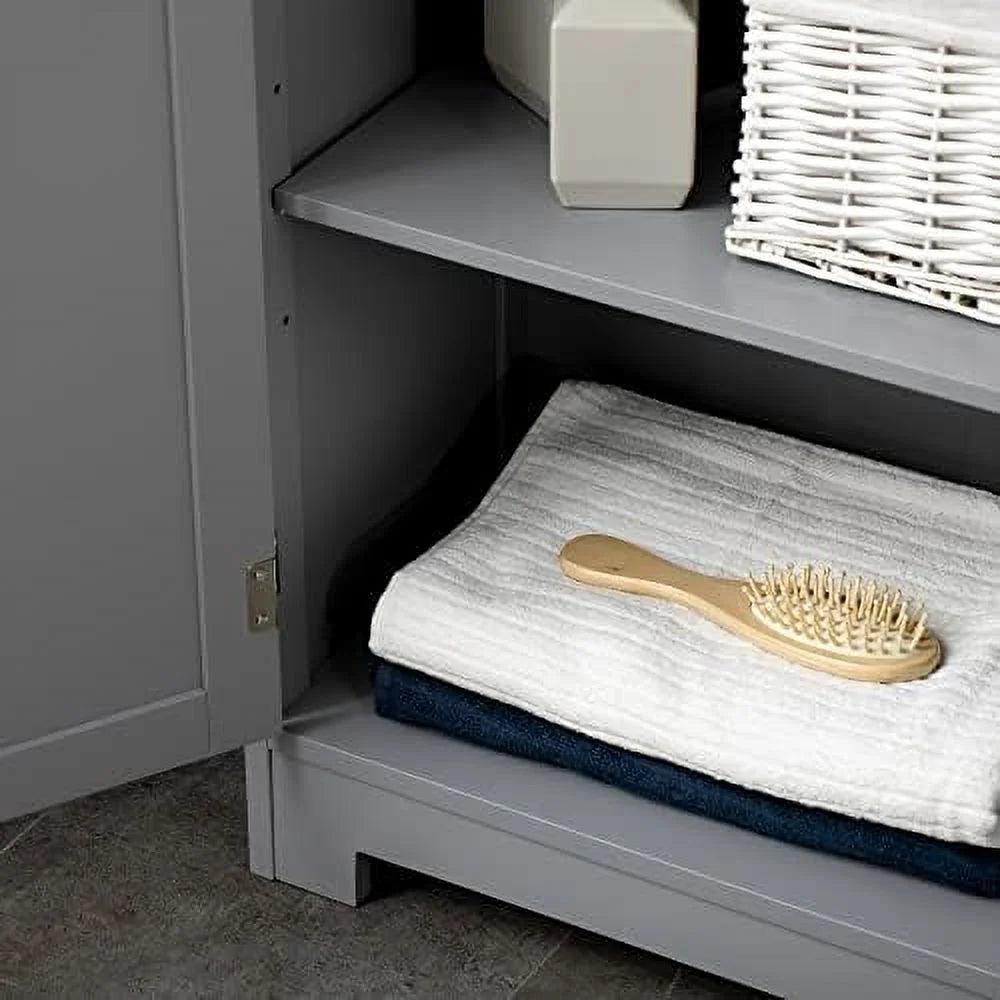 Grey Freestanding Bathroom Cabinet with Drawer W5376