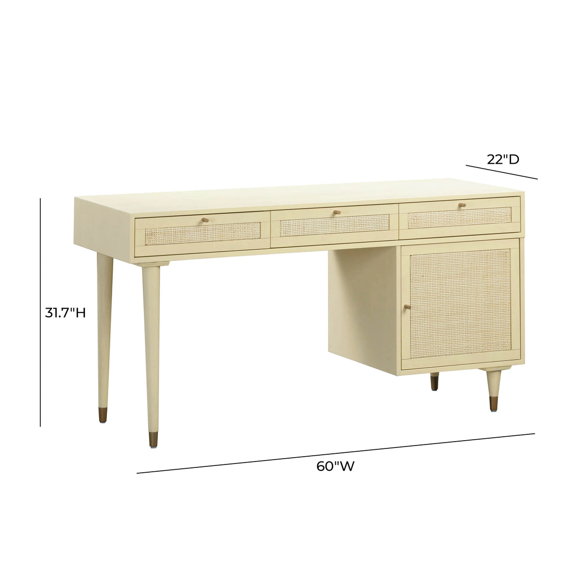 3-Drawer Wooden Desk with Cabinet R43715