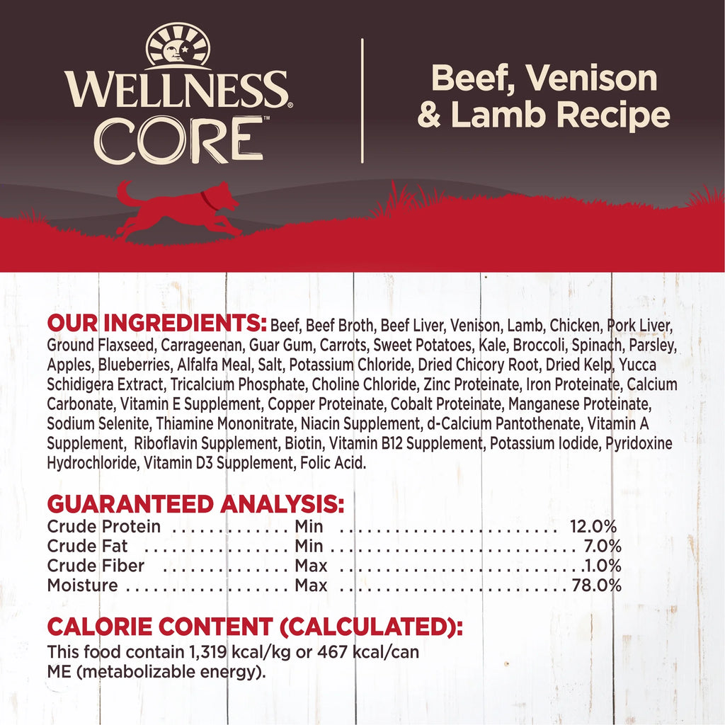 Grain Free Canned Dog Food, Beef, Venison & Lamb, 12.5-Ounce Can (Pack of 12) C1788