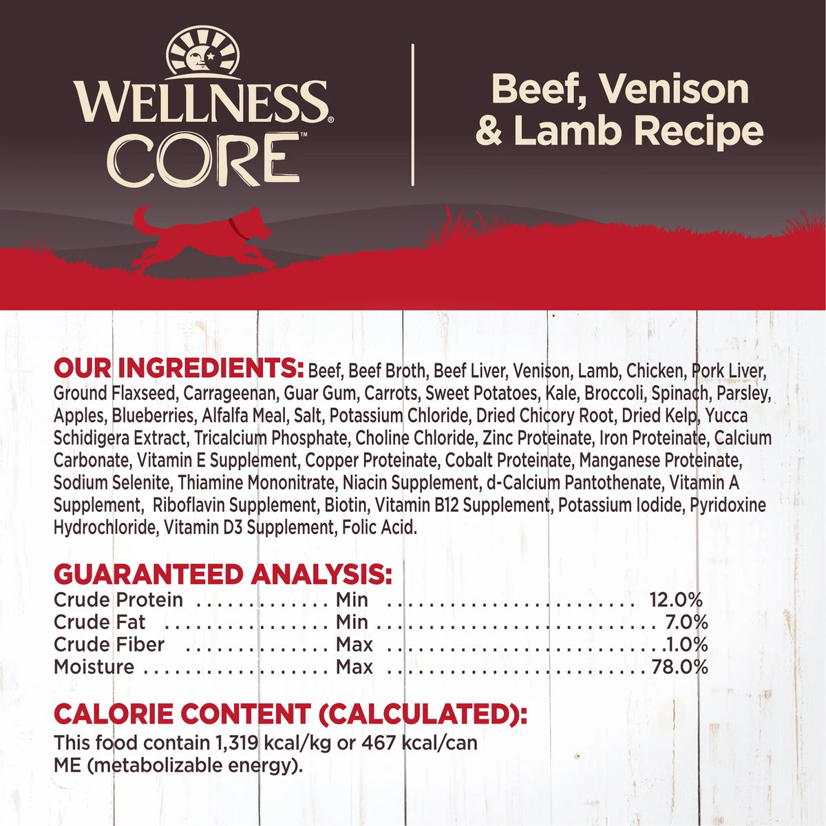 Grain Free Canned Dog Food, Beef, Venison & Lamb, 12.5-Ounce Can (Pack of 12) C1788