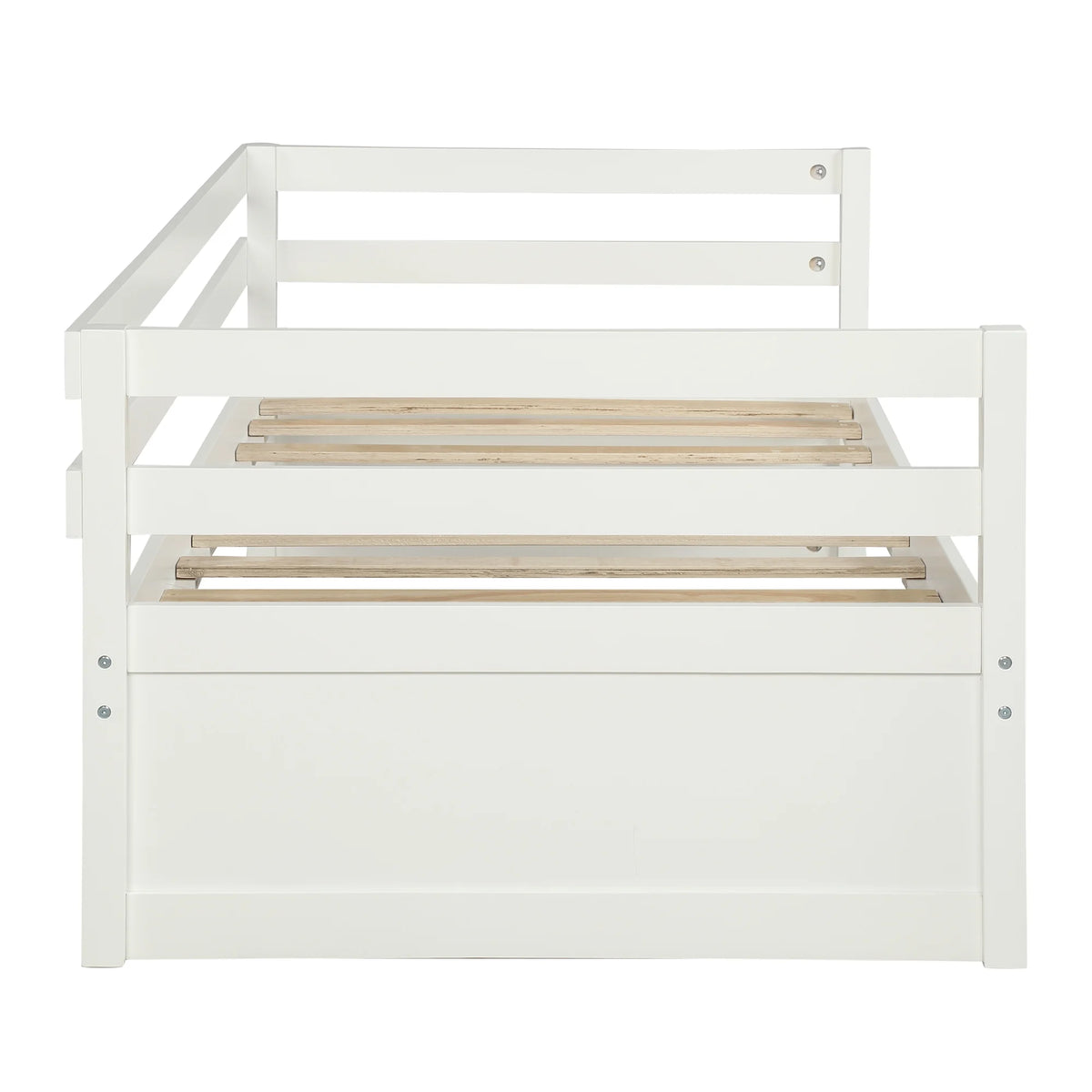 Solid Wood Daybed with Trundle White Q786941