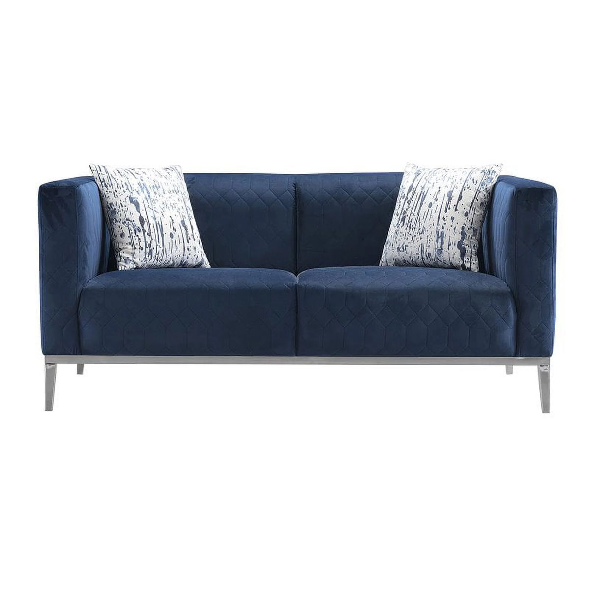 Dark Blue Velvet Loveseat F546763