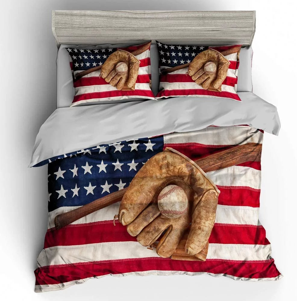 Full Size 3 Piece Baseball Bedding Sets M94186
