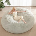 Waterproof Faux Fur 5FT Round Bean Bag Chair Cover with Pocket M6462