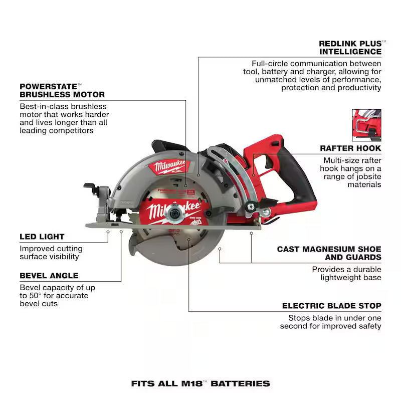 18V Cordless Rear Handle Circular Saw Kit with Battery and Charger T328