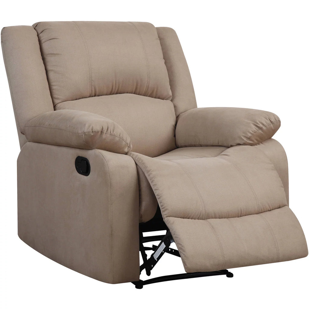 Beige Microfiber Push Back Recliner C178560