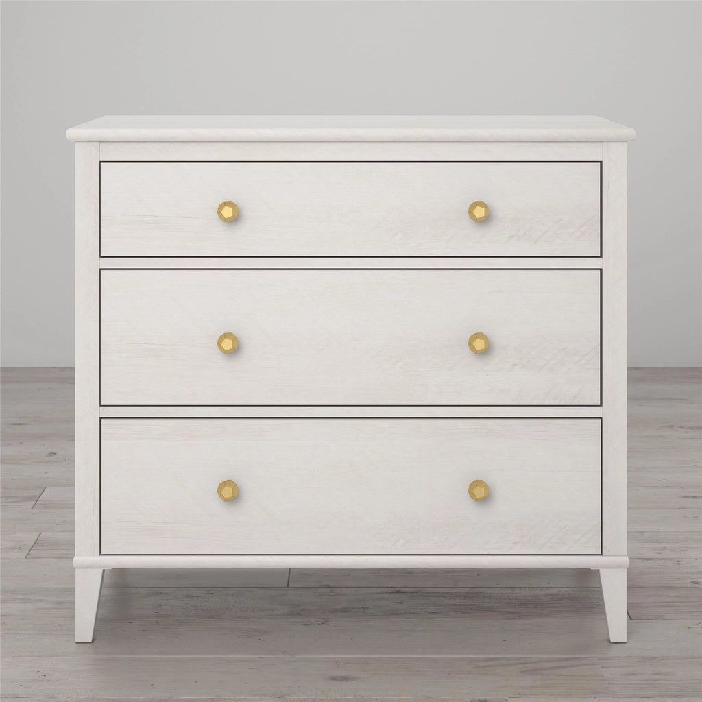 White 3 Drawer Dresser P642
