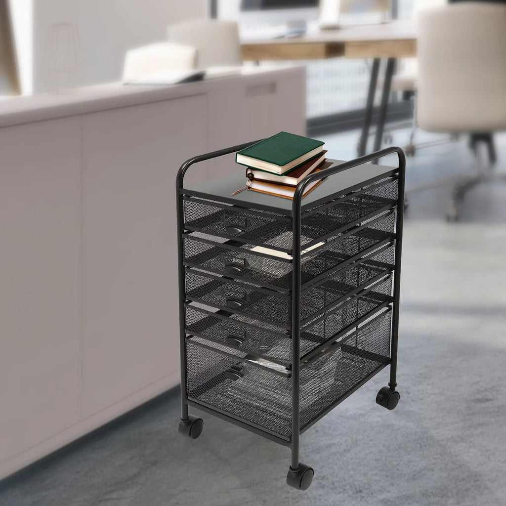 5 Drawer Black File Cabinet M54491