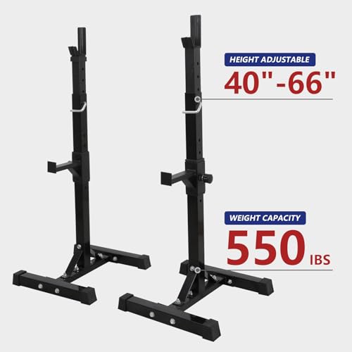 Adjustable Steel Squat Rack Pair 40''-66'' 550lbs X359141