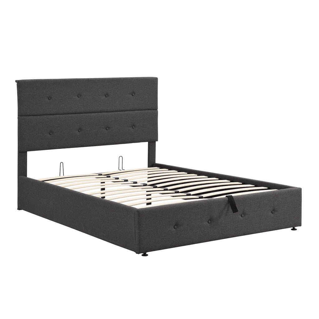 Upholstered Full Storage Platform Bed Y446