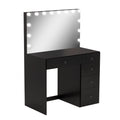 Black Makeup Vanity Table with 5 Drawers Y383